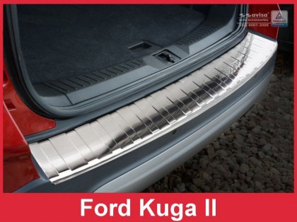 Nerezová ochranná lišta zadního nárazníku Ford Kuga II 13- lesklá dlouhá