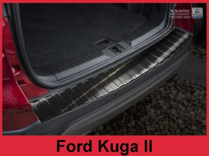 Nerezová ochranná lišta zadního nárazníku Ford Kuga II 13- grafitová dlouhá