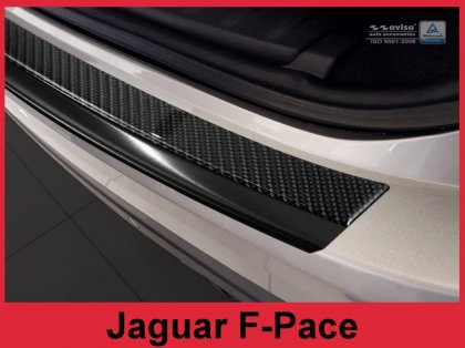 Nerezová ochranná lišta zadního nárazníku Jaguar F-Pace 16- grafitová + černý carbon
