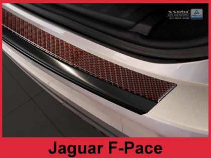 Nerezová ochranná lišta zadního nárazníku Jaguar F-Pace 16- grafitová + červený carbon