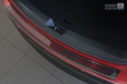 Nerezová ochranná lišta zadního nárazníku Mazda CX-5 12-17 grafitová s červeným karbonem