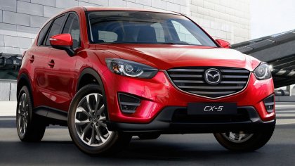 Nerezová ochranná lišta zadního nárazníku Mazda CX-5 12-17 grafitová s červeným karbonem