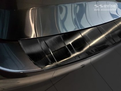 Nerezová ochranná lišta zadního nárazníku Mazda 6 Kombi 12-16 dlouhá žebra, grafitová