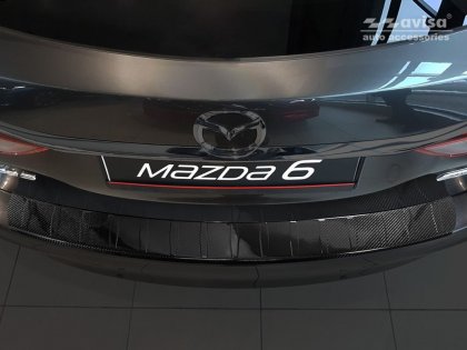 Nerezová ochranná lišta zadního nárazníku Mazda 6 Kombi 12-16 karbonová