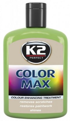 Leštěnka barevná s voskem K2 200ml - světle zelená