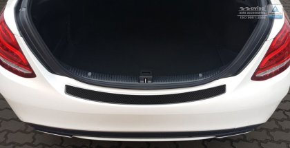 Nerezová ochranná lišta zadního nárazníku Mercedes-Benz C W205 14-16 karbonová