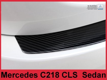 Nerezová ochranná lišta zadního nárazníku Mercedes-Benz CLS C218 14-16 karbonová