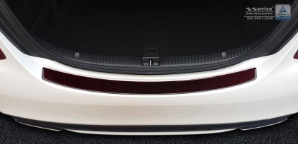 Nerezová ochranná lišta zadního nárazníku Mercedes-Benz CLS C218 14-16 karbonová červená