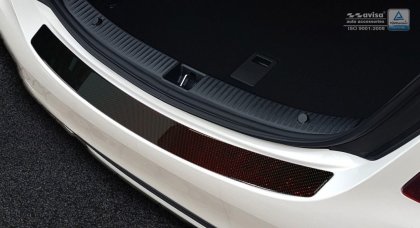 Nerezová ochranná lišta zadního nárazníku Mercedes-Benz CLS C218 14-16 karbonová červená