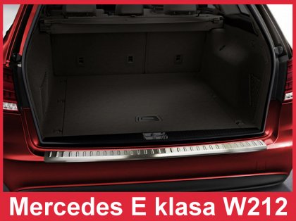 Nerezová ochranná lišta zadního nárazníku Mercedes-Benz E W212 13-16 T-model (kombi) 
