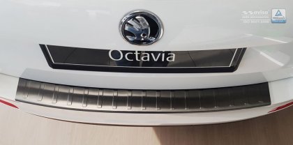 Nerezová ochranná lišta zadního nárazníku Škoda Octavia III Kombi černá 
