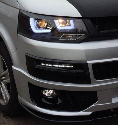 LED denní světla s rámečkem do nárazníku VW T5 10-15