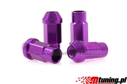 Kolové racing matice (štefty) JBR 50mm M12 x1.25 PURPLE