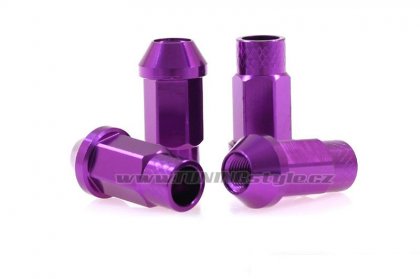 Kolové racing matice (štefty) JBR 50mm M12 x1.5 PURPLE