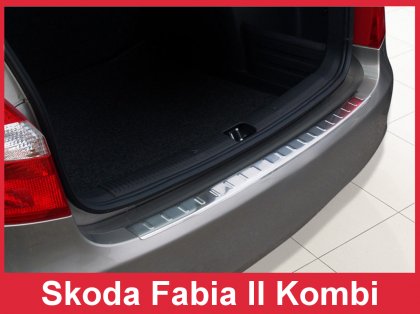 Nerezová ochranná lišta zadního nárazníku Škoda Fabia II Kombi 07-16 
