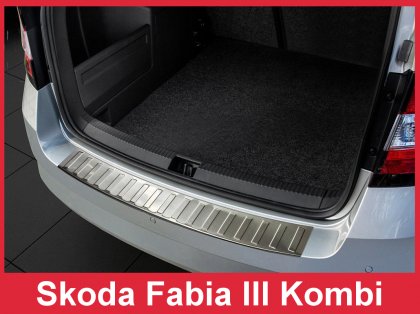 Nerezová ochranná lišta zadního nárazníku Škoda Fabia III kombi 15-18