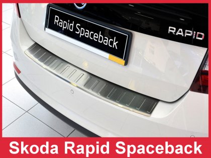 Nerezová ochranná lišta zadního nárazníku Škoda Rapid Spaceback 13-16
