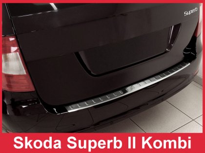 Nerezová ochranná lišta zadního nárazníku Škoda Superb II Combi 09-13