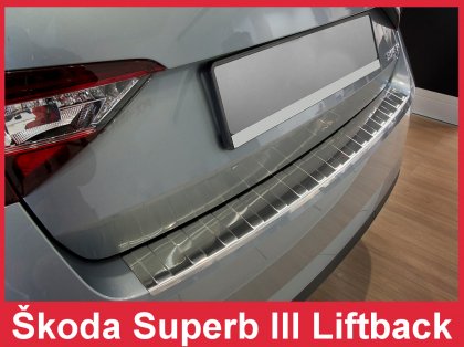 Nerezová ochranná lišta zadního nárazníku Škoda Superb III 15-16 chromová