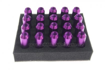 Kolové racing matice (štefty) JBR 60mm M12 x1.5 PURPLE