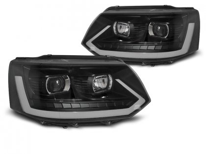 Přední světla LED s denními světly VW T5 09-14 s dynamickým LED blinkrem černá