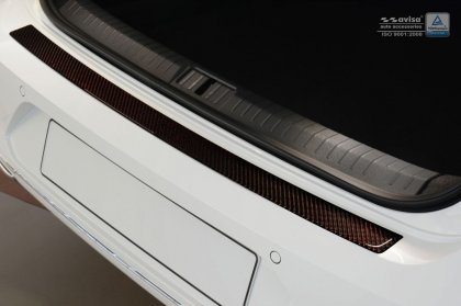 Ochranná lišta zadního nárazníku VW Passat B8 sedan 14- červený karbon
