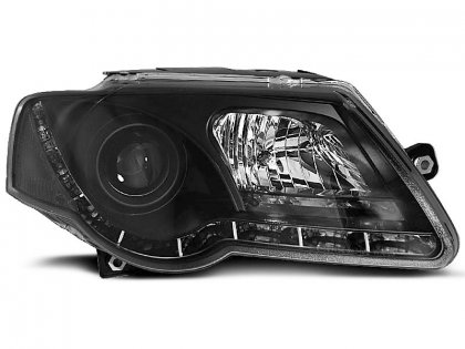 Přední světla s LED denními světly VW Passat 3C 05-10 černá