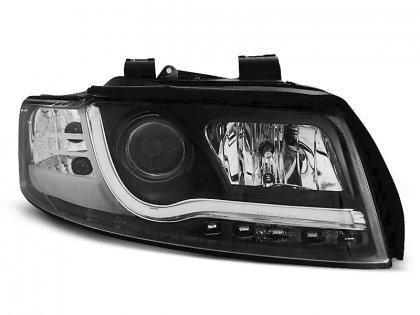 Přední světla s LED TubeLights denními světly Audi A4 B6 00-04 černá