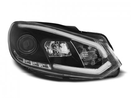 Přední světla s LED denními světly, TubeLights VW Golf VI/6 08-12 černá