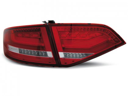 Zadní světla LED Lightbar AUDI A4 B8 sedan 08-11 červená/chrom