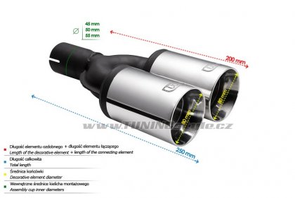 Koncovka výfuku dvojitá typ4 ULTER SPORT 80mm