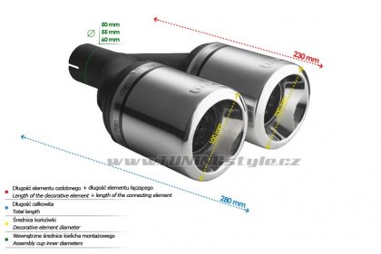 Koncovka výfuku dvojitá ULTER SPORT 100mm