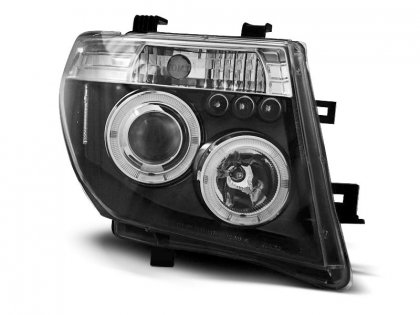 Přední světla Angel Eyes s LED Nissan Navara D40/Pathfinder 05- černá