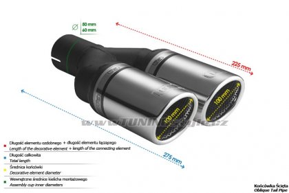 Koncovka výfuku dvojitá ULTER SPORT 100mm