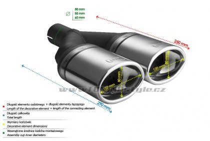 Koncovka výfuku dvojitá ULTER SPORT 120x80mm