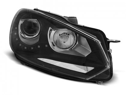 Přední světla s denními světly VW Golf VI / 6 09- černá