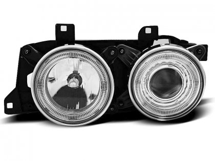 Přední světla angel eyes BMW E32 / E34 chromové