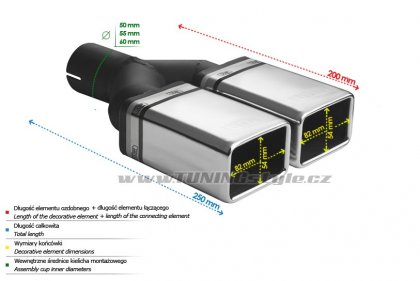 Koncovka výfuku dvojitá ULTER SPORT 82x54mm