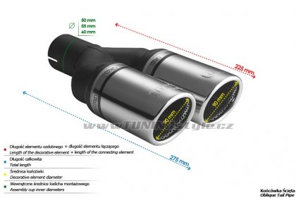 Koncovka výfuku dvojitá ULTER SPORT 90mm