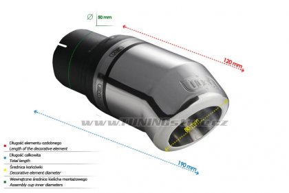 Koncovka výfuku jednoduchá lomená ULTER SPORT 80mm