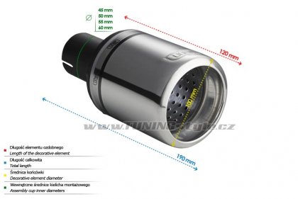 Koncovka výfuku jednoduchá s difuzorem typ2 ULTER SPORT 100mm