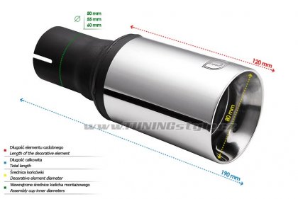 Koncovka výfuku jednoduchá s difuzorem ULTER SPORT 80mm