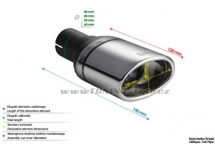 Koncovka výfuku jednoduchá šikmá ULTER SPORT 120x80mm
