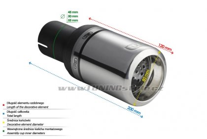 Koncovka výfuku jednoduchá typ2 ULTER SPORT 80mm