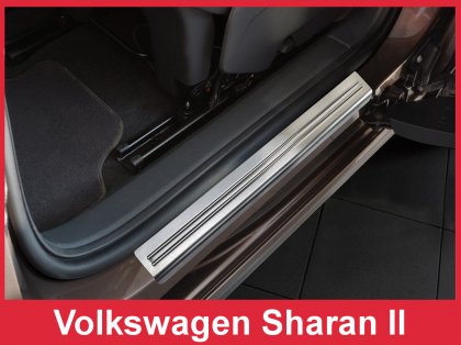 Prahové ochranné nerezové lišty Avisa Volkswagen Sharan II 2010- Exclusive