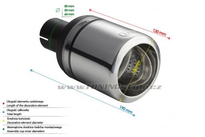 Koncovka výfuku jednoduchá ULTER SPORT 100mm