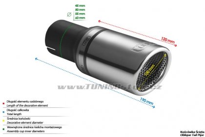 Koncovka výfuku jednoduchá ULTER SPORT 100mm