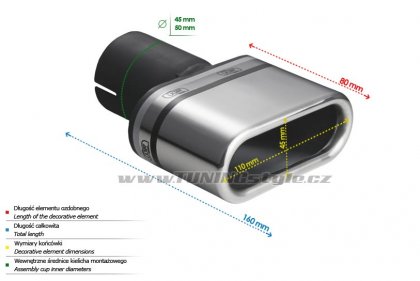 Koncovka výfuku jednoduchá ULTER SPORT 110x45mm