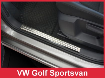 Prahové ochranné nerezové lišty Avisa Volkswagen Golf Sportsvan na plastové prahy