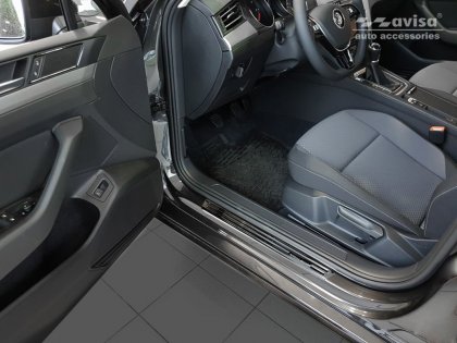 Prahové ochranné nerezové lišty Avisa Volkswagen Passat B8 Special Edition černý lesk